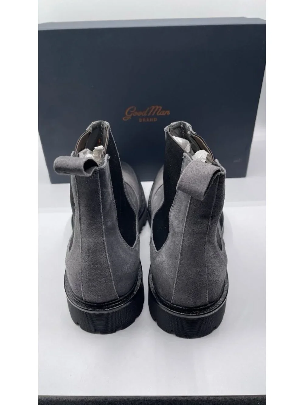 Good Man Brand Mens Size 9.5 Modern City Boot‎ Italian Gray Leather Suede $268
